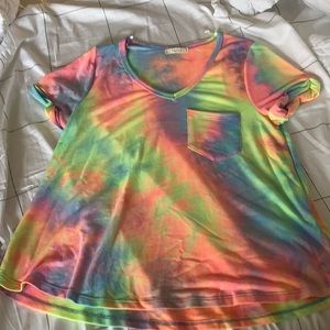 Tie dye pocket tee